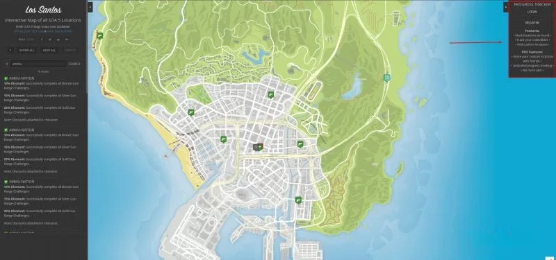Карты GTA 5 со всеми обозначениями